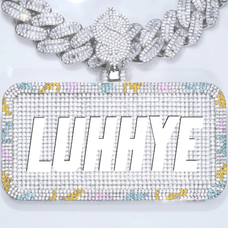 CUSTOM LETTER NECKLACE 3D COLORFUL SQUARE sold by The GUU Shop