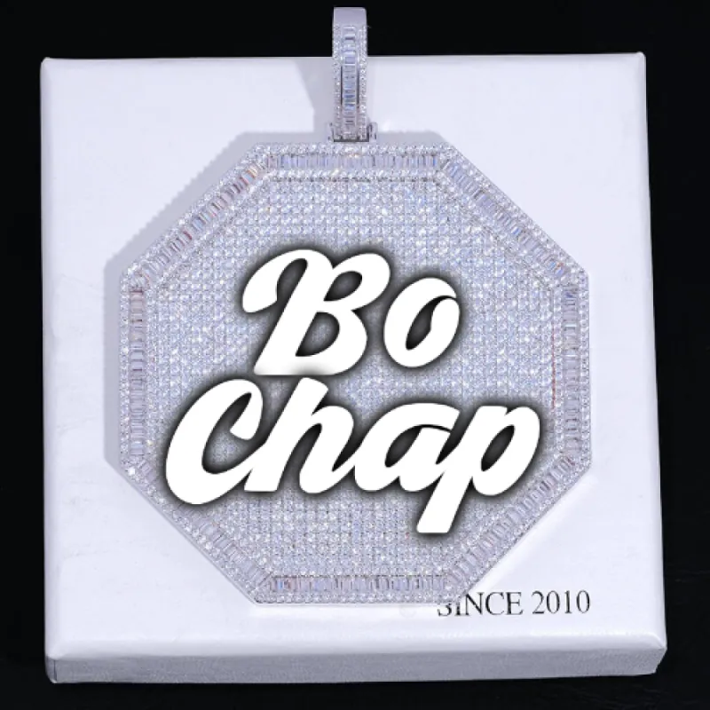 CUSTOM LETTER NECKLACE 3D BIG OCTAGON sold by The GUU Shop