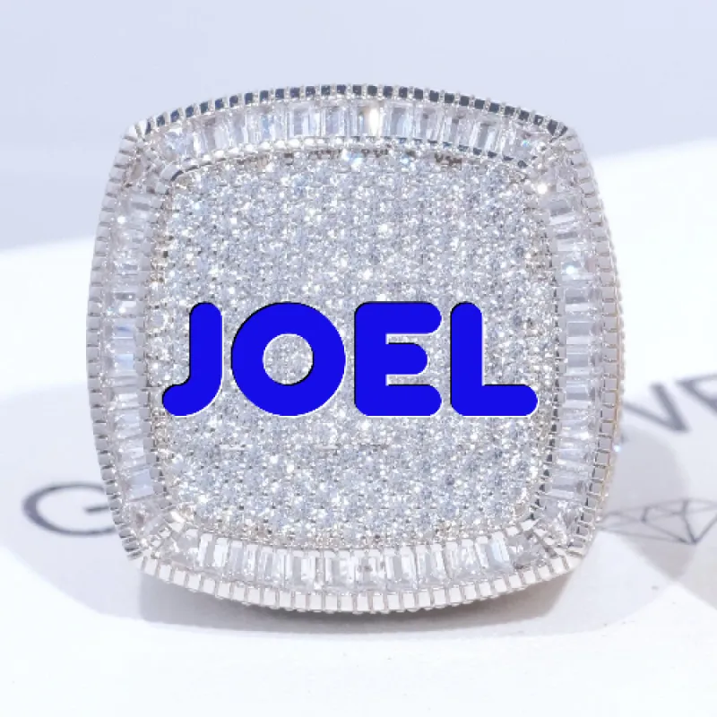 CUSTOM LETTER 3D ICED RING sold by The GUU Shop