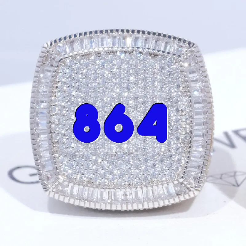 CUSTOM LETTER 3D ICED RING sold by The GUU Shop