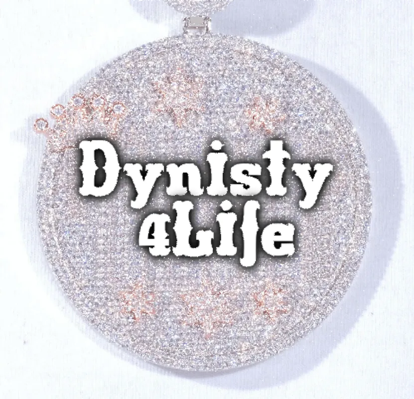 CUSTOM LETTER NECKLACE 3D BIG CROWN DISC made by The GUU Shop