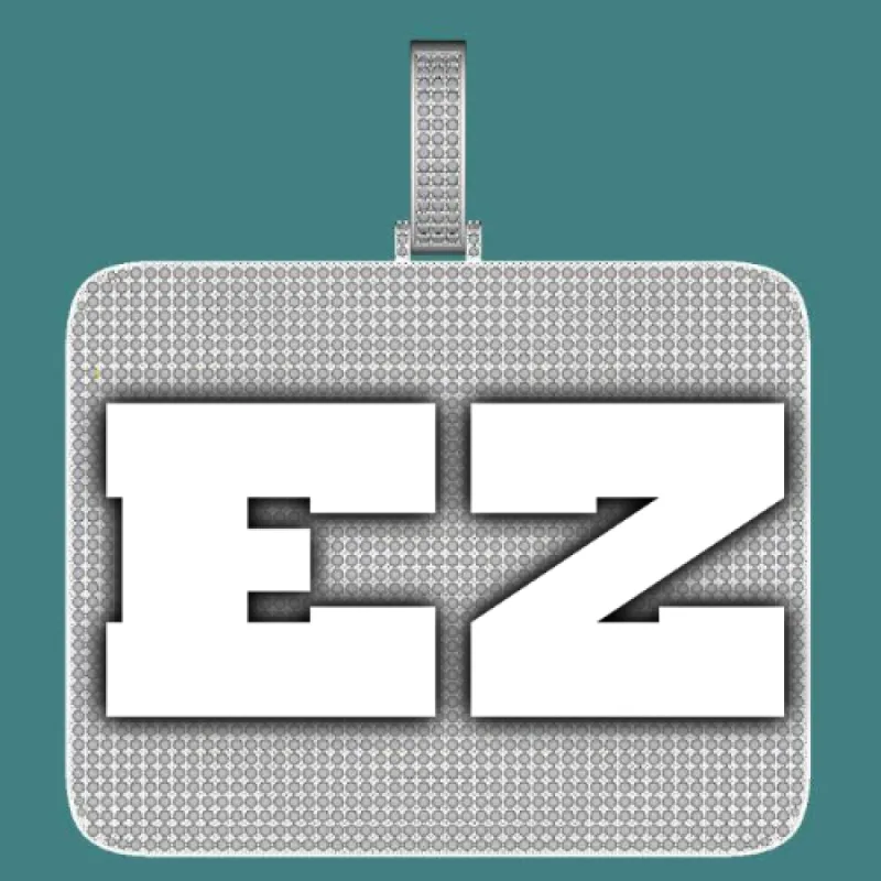 CUSTOM LETTER NECKLACE 3D BIG SQUARE sold by The GUU Shop