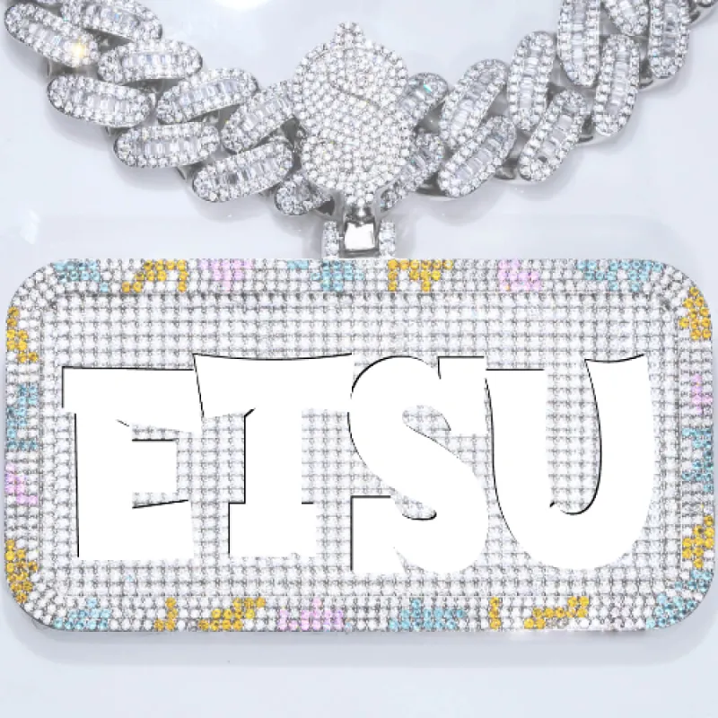 CUSTOM LETTER NECKLACE 3D COLORFUL SQUARE sold by The GUU Shop