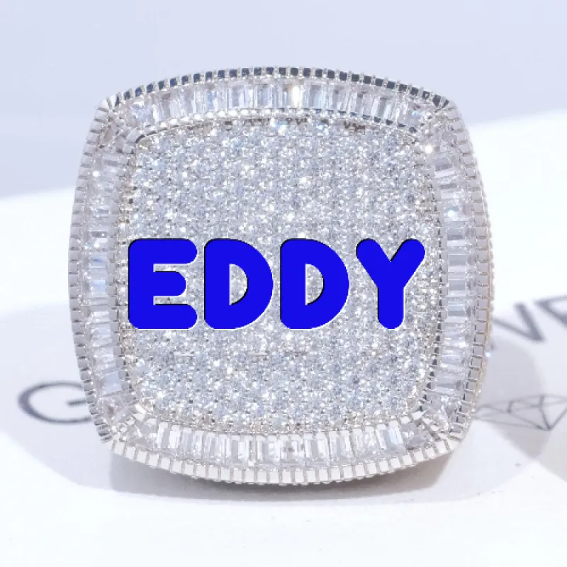 CUSTOM LETTER 3D ICED RING sold by The GUU Shop