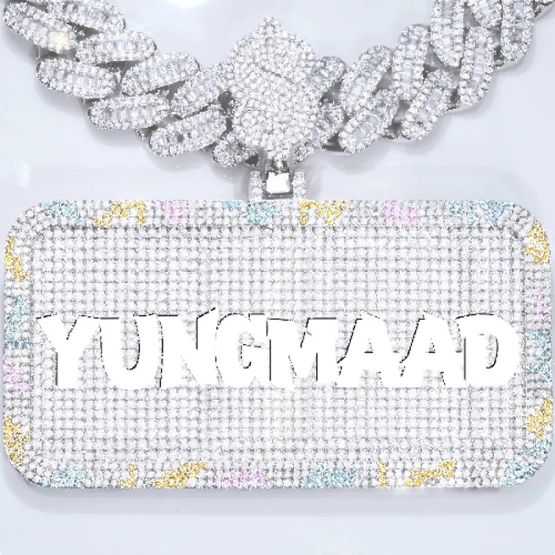 CUSTOM LETTER NECKLACE 3D COLORFUL SQUARE sold by The GUU Shop