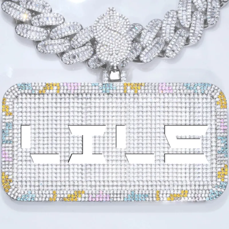 CUSTOM LETTER NECKLACE 3D COLORFUL SQUARE sold by The GUU Shop