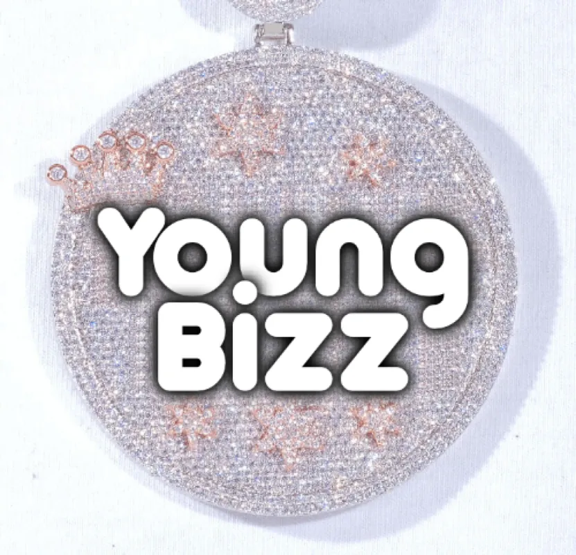 CUSTOM LETTER NECKLACE 3D BIG CROWN DISC sold by The GUU Shop