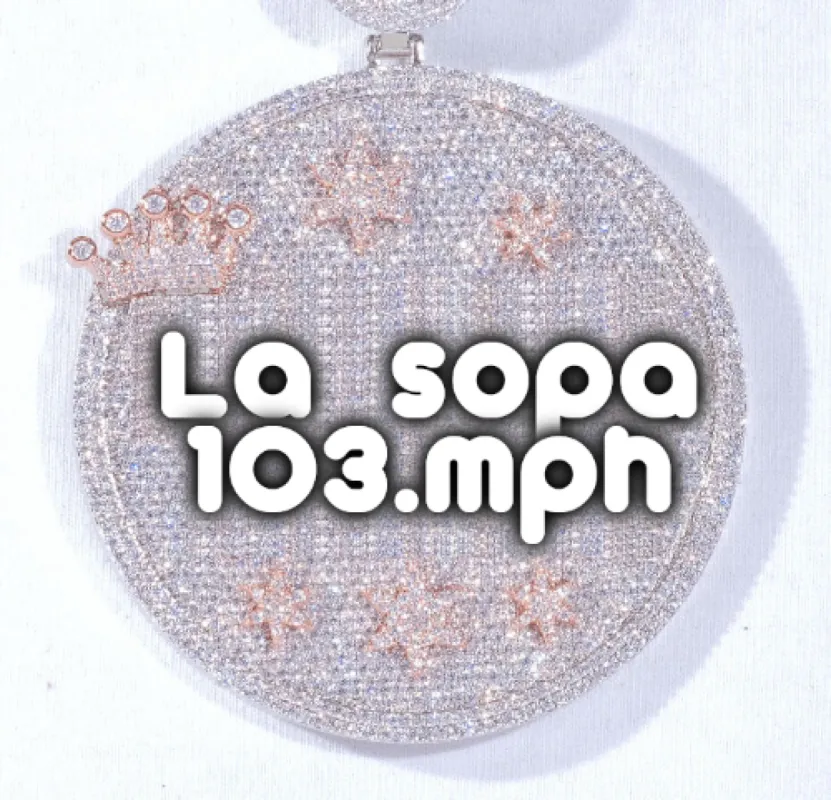 CUSTOM LETTER NECKLACE 3D BIG CROWN DISC sold by The GUU Shop