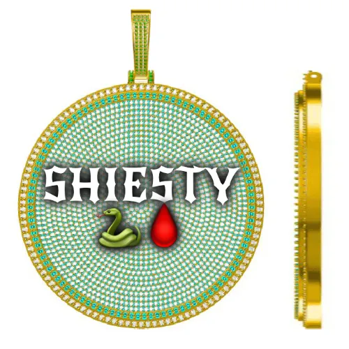 CUSTOM LETTER NECKLACE 3D BIG DISC sold by The GUU Shop