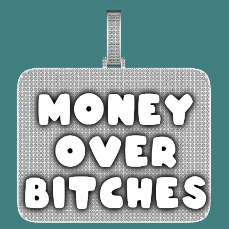 CUSTOM LETTER NECKLACE 3D BIG SQUARE sold by The GUU Shop