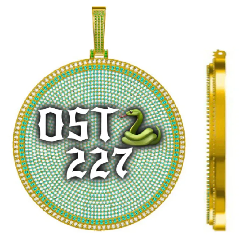 CUSTOM LETTER NECKLACE 3D BIG DISC sold by The GUU Shop