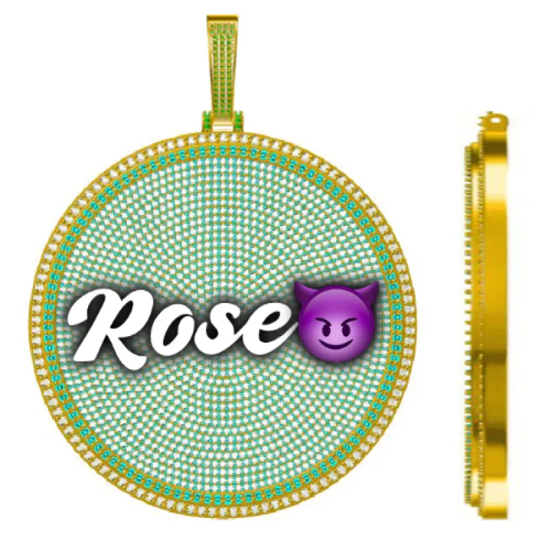 CUSTOM LETTER NECKLACE 3D BIG DISC sold by The GUU Shop