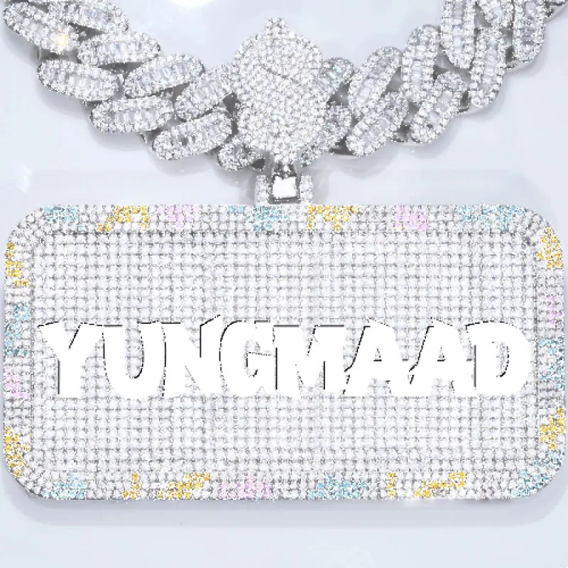 CUSTOM LETTER NECKLACE 3D COLORFUL SQUARE sold by The GUU Shop