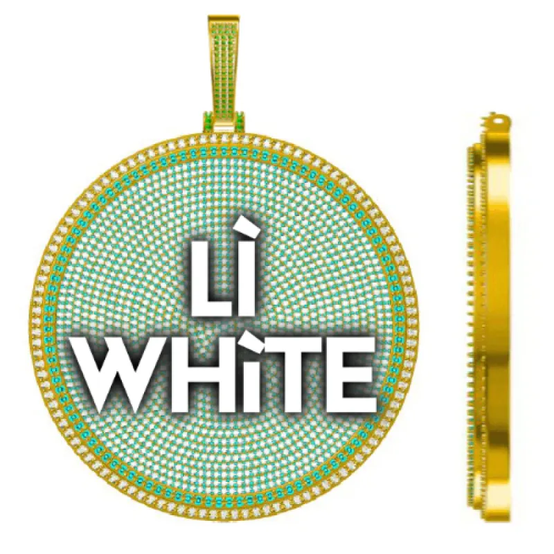 CUSTOM LETTER NECKLACE 3D BIG DISC sold by The GUU Shop