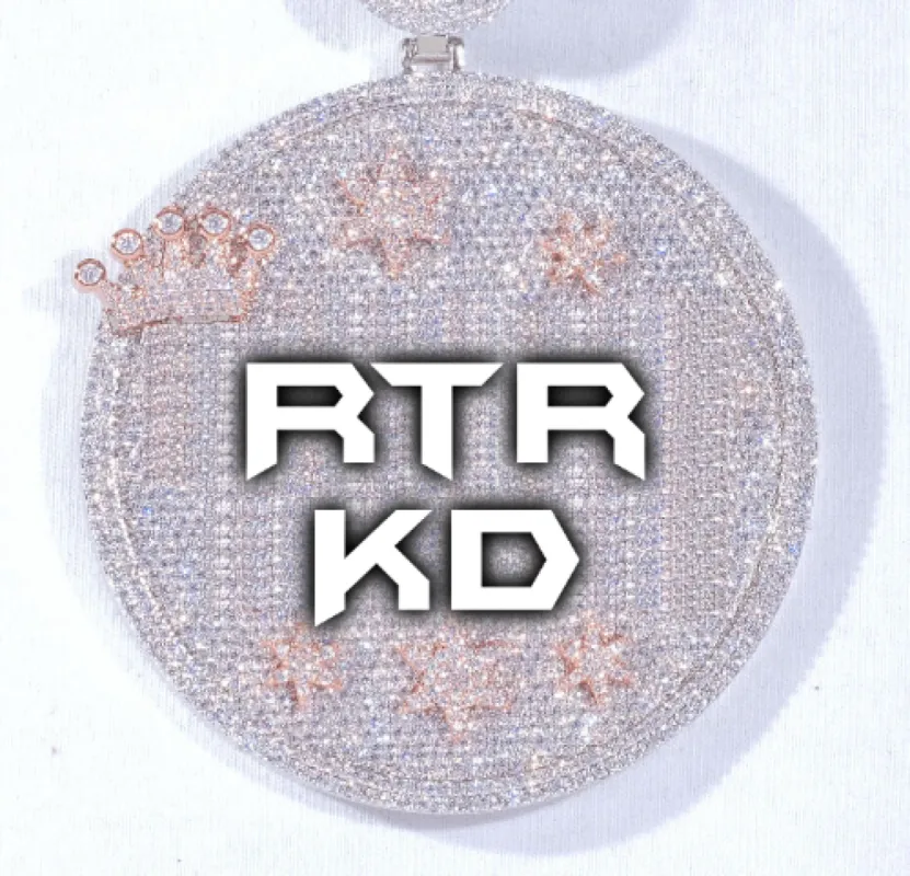 CUSTOM LETTER NECKLACE 3D BIG CROWN DISC made by The GUU Shop