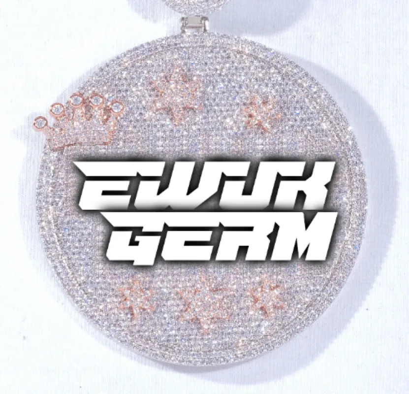 CUSTOM LETTER NECKLACE 3D BIG CROWN DISC sold by The GUU Shop