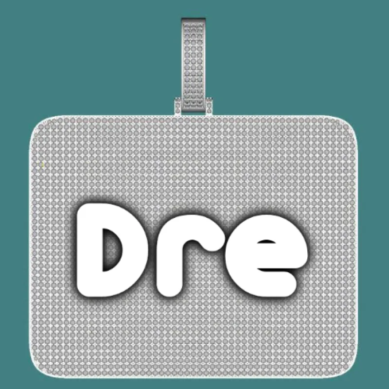 CUSTOM LETTER NECKLACE 3D BIG SQUARE sold by The GUU Shop