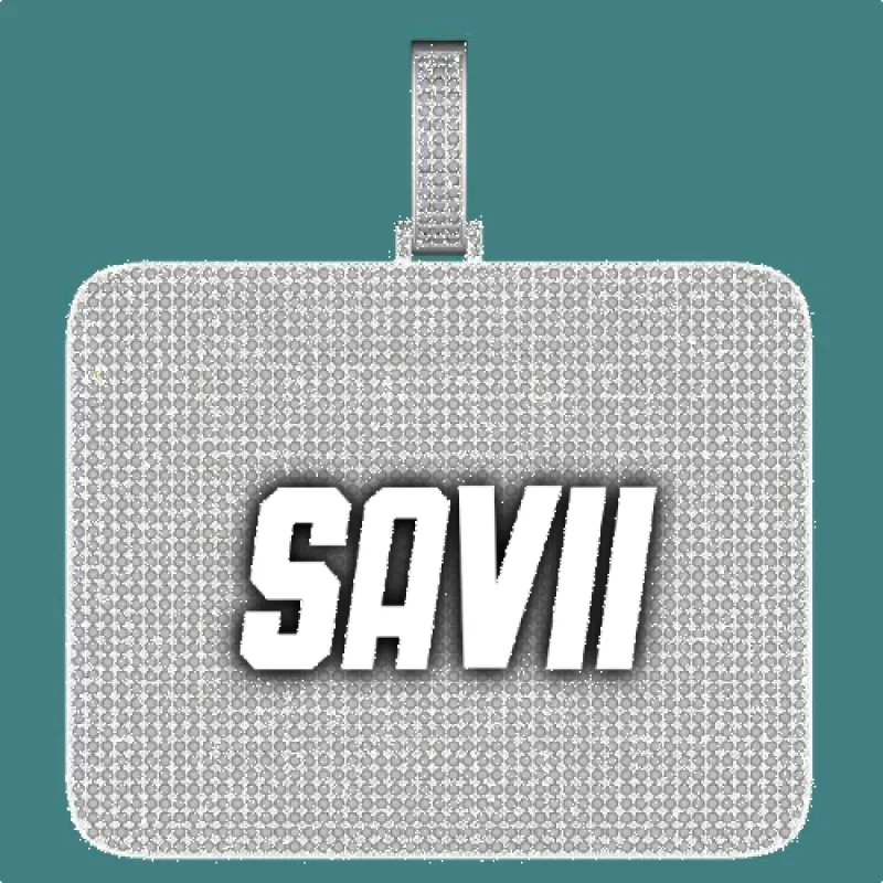 CUSTOM LETTER NECKLACE 3D BIG SQUARE sold by The GUU Shop