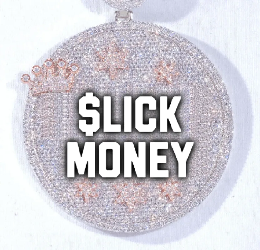 CUSTOM LETTER NECKLACE 3D BIG CROWN DISC sold by The GUU Shop