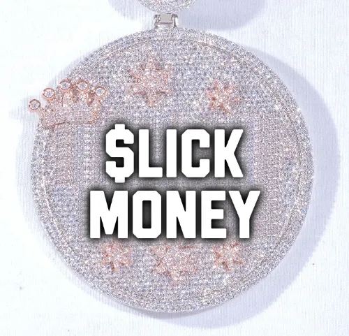 CUSTOM LETTER NECKLACE 3D BIG CROWN DISC sold by The GUU Shop