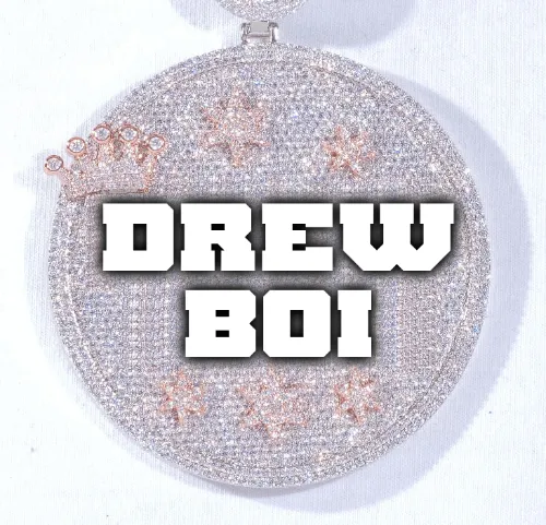 CUSTOM LETTER NECKLACE 3D BIG CROWN DISC sold by The GUU Shop