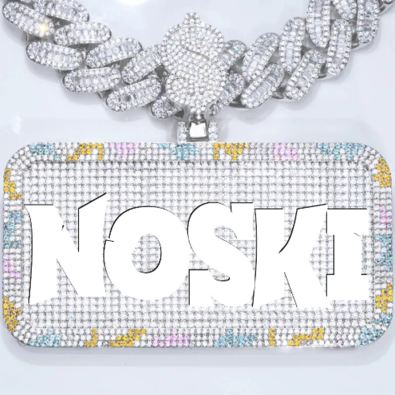 CUSTOM LETTER NECKLACE 3D COLORFUL SQUARE sold by The GUU Shop