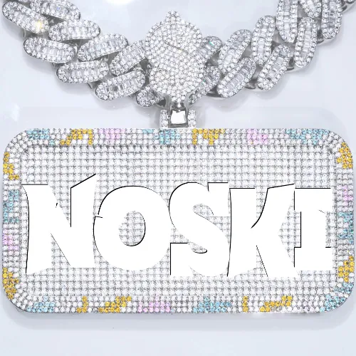 CUSTOM LETTER NECKLACE 3D COLORFUL SQUARE sold by The GUU Shop