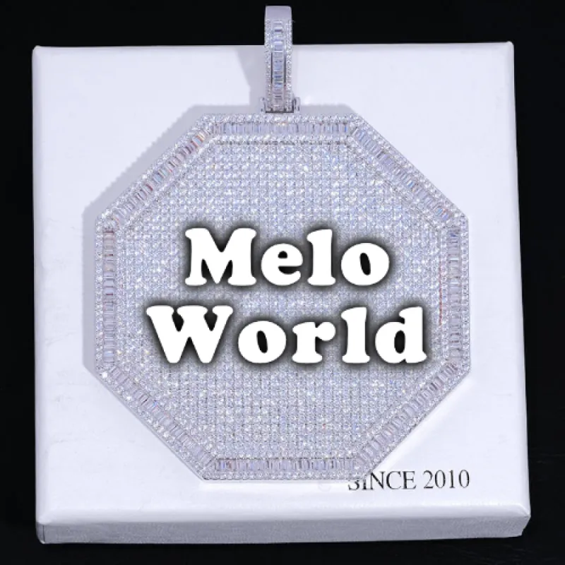 CUSTOM LETTER NECKLACE 3D BIG OCTAGON sold by The GUU Shop