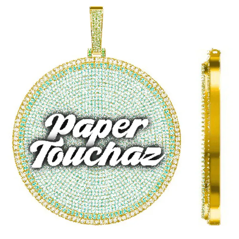 CUSTOM LETTER NECKLACE 3D BIG DISC sold by The GUU Shop