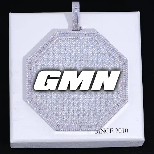 CUSTOM LETTER NECKLACE 3D BIG OCTAGON sold by The GUU Shop