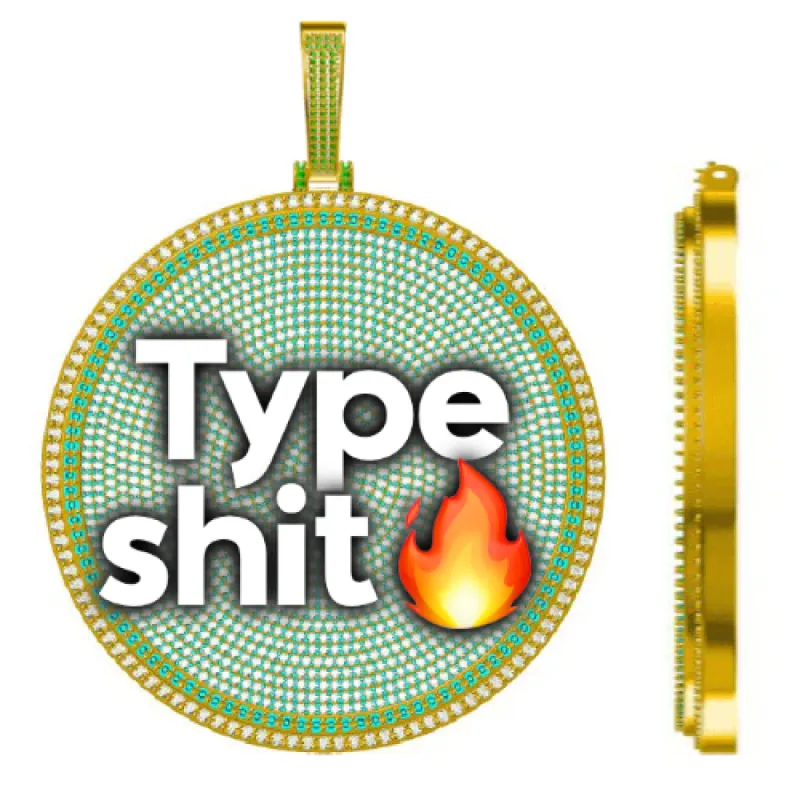 CUSTOM LETTER NECKLACE 3D BIG DISC sold by The GUU Shop