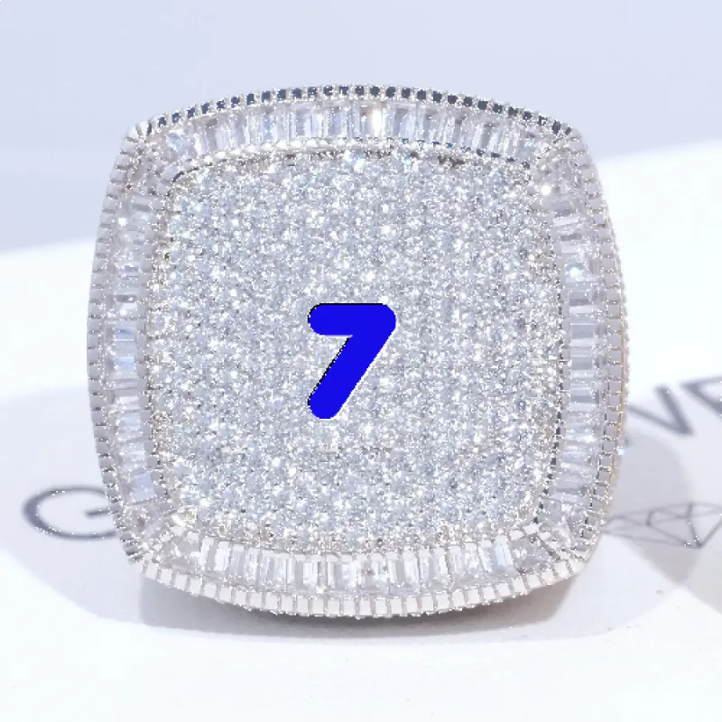 CUSTOM LETTER 3D ICED RING sold by The GUU Shop