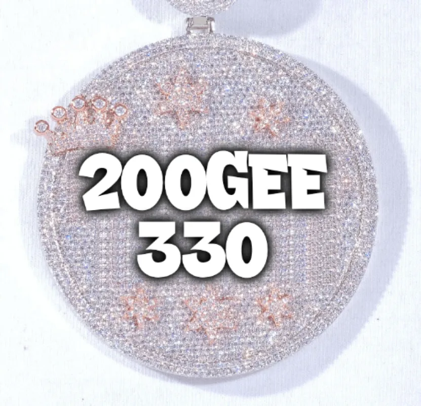 CUSTOM LETTER NECKLACE 3D BIG CROWN DISC sold by The GUU Shop