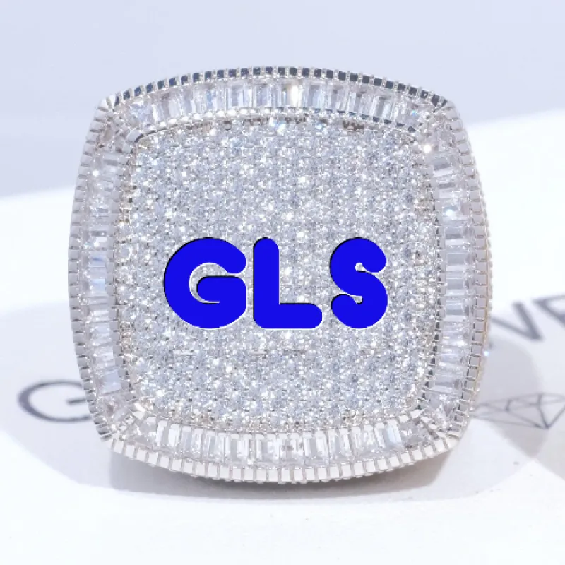 CUSTOM LETTER 3D ICED RING sold by The GUU Shop