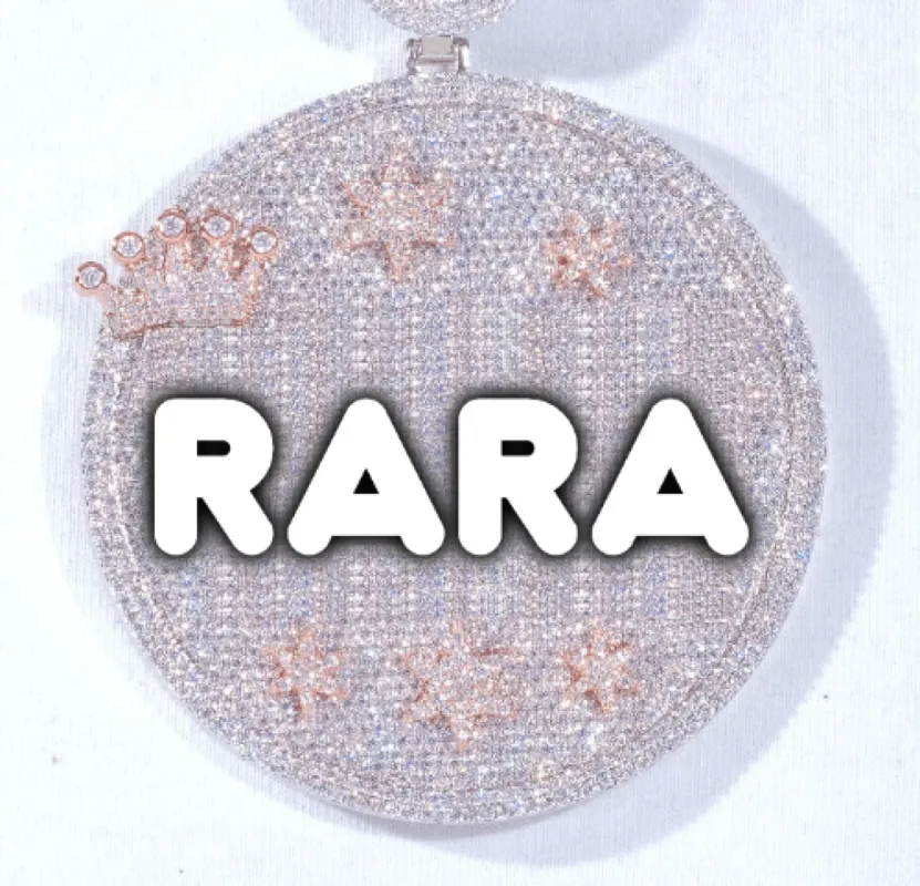 CUSTOM LETTER NECKLACE 3D BIG CROWN DISC sold by The GUU Shop