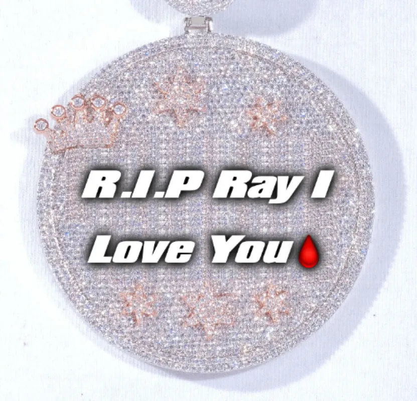 CUSTOM LETTER NECKLACE 3D BIG CROWN DISC sold by The GUU Shop