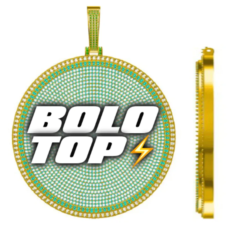 CUSTOM LETTER NECKLACE 3D BIG DISC sold by The GUU Shop