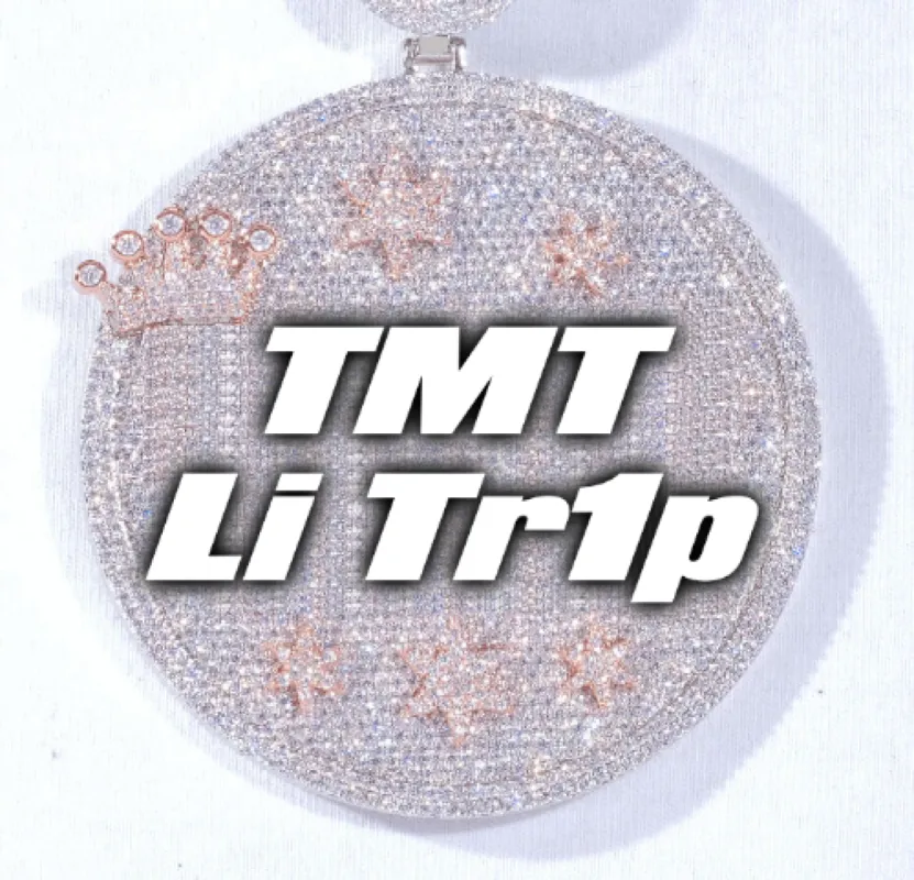 CUSTOM LETTER NECKLACE 3D BIG CROWN DISC sold by The GUU Shop