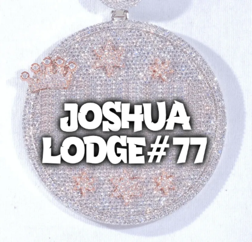 CUSTOM LETTER NECKLACE 3D BIG CROWN DISC sold by The GUU Shop