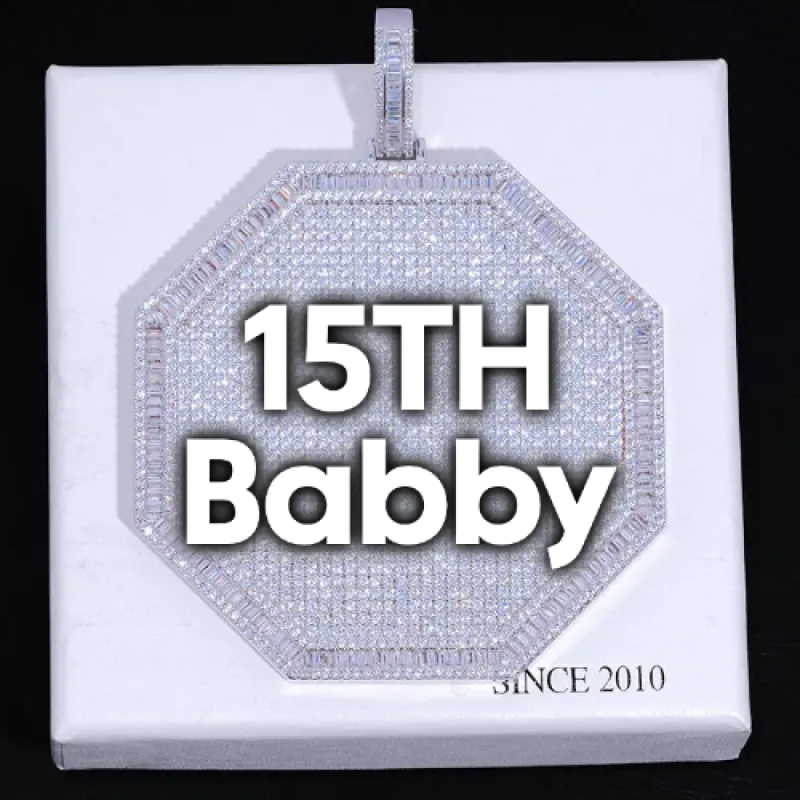 CUSTOM LETTER NECKLACE 3D BIG OCTAGON sold by The GUU Shop