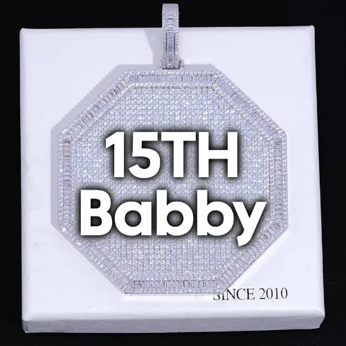 CUSTOM LETTER NECKLACE 3D BIG OCTAGON sold by The GUU Shop