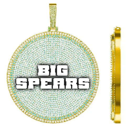 CUSTOM LETTER NECKLACE 3D BIG DISC sold by The GUU Shop