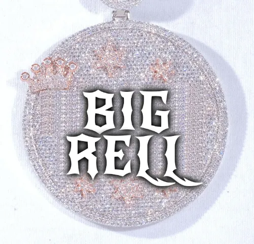 CUSTOM LETTER NECKLACE 3D BIG CROWN DISC sold by The GUU Shop