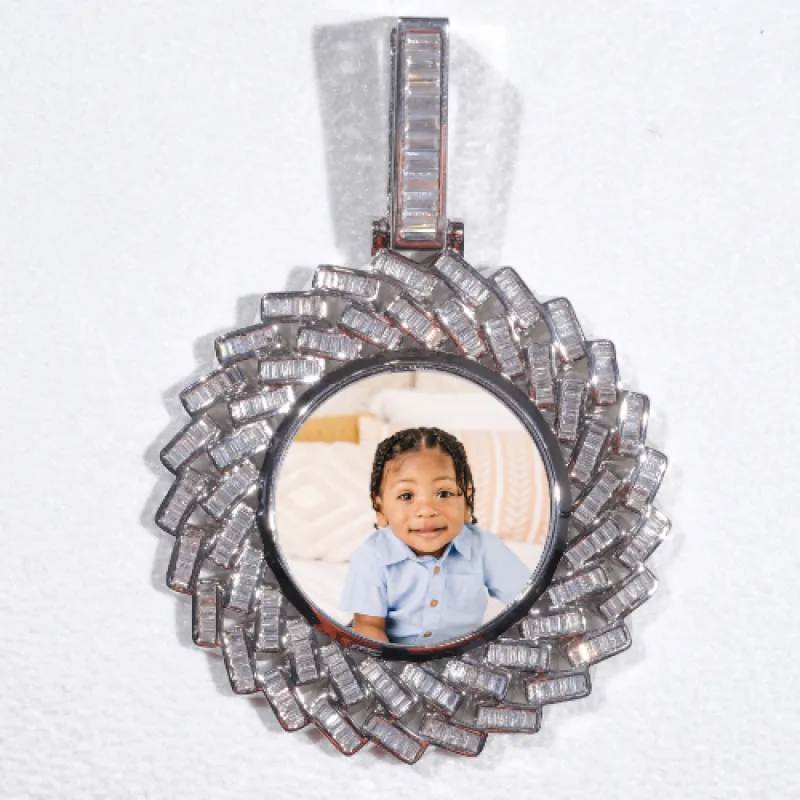 Large 3D Baguette Custom Picture Pendant sold by The GUU Shop