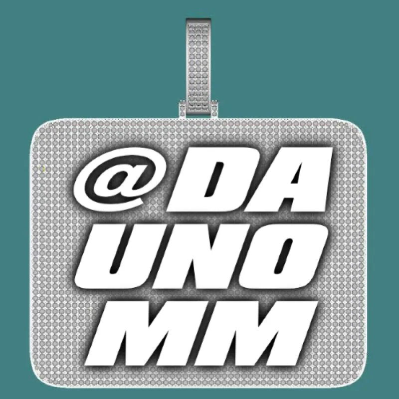 CUSTOM LETTER NECKLACE 3D BIG SQUARE sold by The GUU Shop