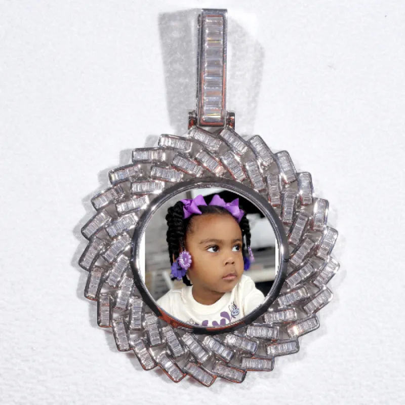 Large 3D Baguette Custom Picture Pendant sold by The GUU Shop