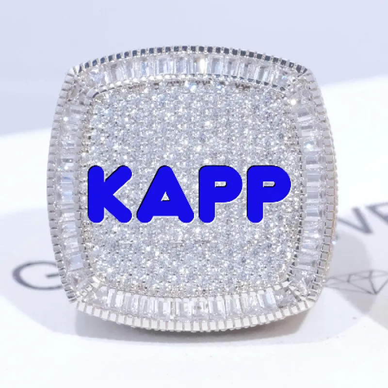 CUSTOM LETTER 3D ICED RING sold by The GUU Shop