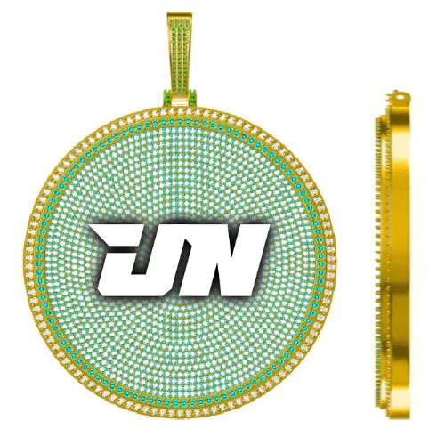 CUSTOM LETTER NECKLACE 3D BIG DISC sold by The GUU Shop