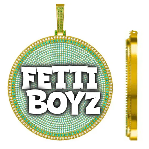 CUSTOM LETTER NECKLACE 3D BIG DISC sold by The GUU Shop