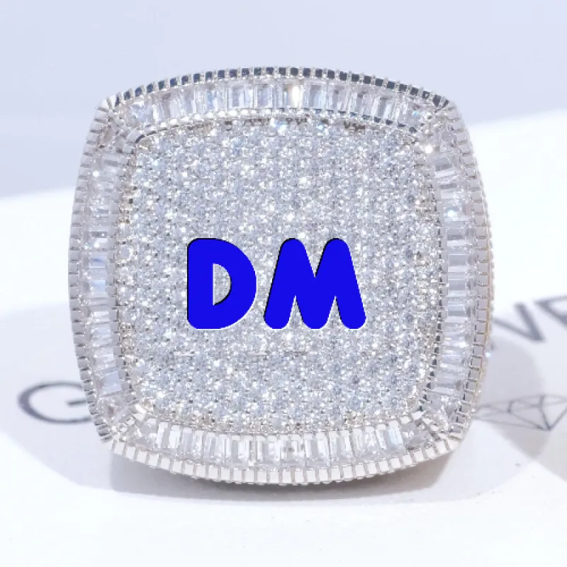 CUSTOM LETTER 3D ICED RING sold by The GUU Shop